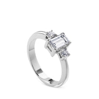 Anillo-oro-blanco-diamante-esmeralda-brillantes - Ref J4349SB