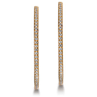 Aros grandes de oro rosa con diamantes talla brillante- Ref J5299PB_Chocrón Joyeros