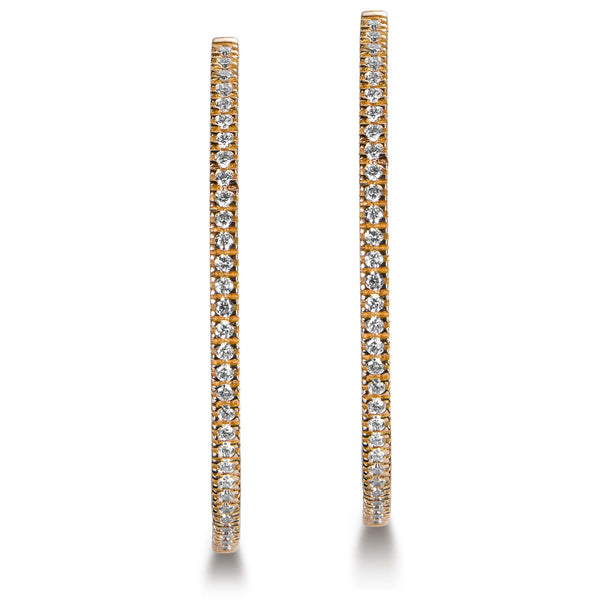 Aros grandes de oro rosa con diamantes talla brillante- Ref J5673PB_Chocrón Joyeros