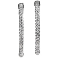 Aros grandes de oro blanco con diamantes talla brillante- Ref J5721PB_Chocrón Joyeros