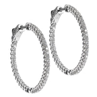 Aros grandes de oro blanco con diamantes talla brillante- Ref J5721PB_Chocrón Joyeros