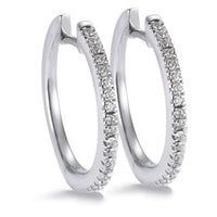 Aros medianos de oro blanco con diamantes talla brillante- Ref J5296PB_Chocrón Joyeros