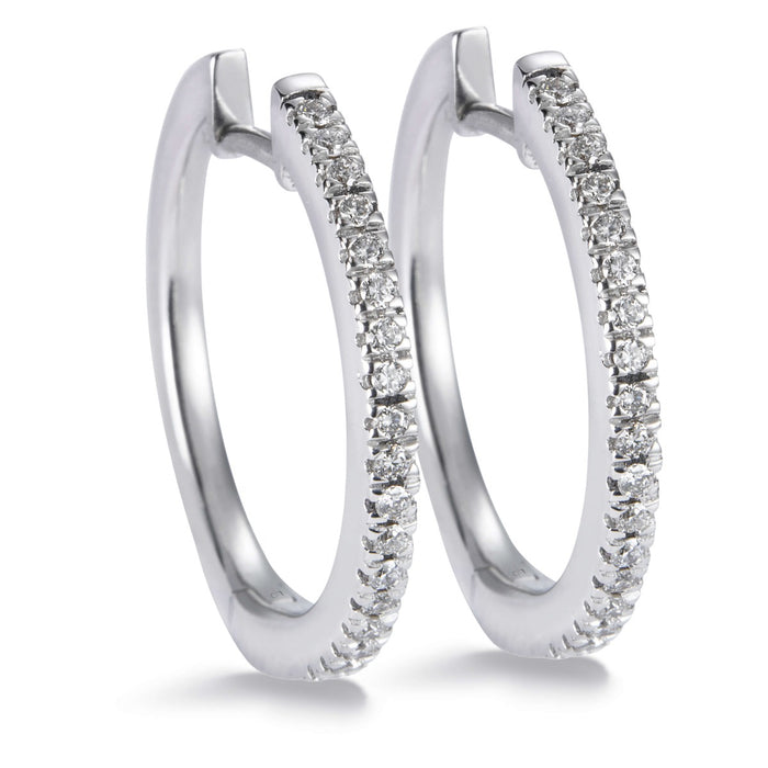 Aros medianos de oro blanco con diamantes talla brillante- Ref J5296PB_Chocrón Joyeros