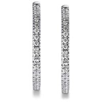 Aros medianos de oro blanco con diamantes talla brillante- Ref J5296PB_Chocrón Joyeros