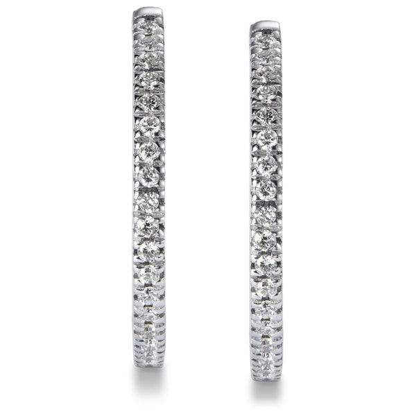 Aros medianos de oro blanco con diamantes talla brillante- Ref J5296PB_Chocrón Joyeros