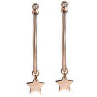 Aros_oro_rosa_charm_estrella_diamante_chaton_garra Ref J5330PB_Chocrón Joyeros