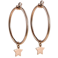 Aros_oro_rosa_charm_estrella_diamante_chaton_garra Ref J5330PB_Chocrón Joyeros