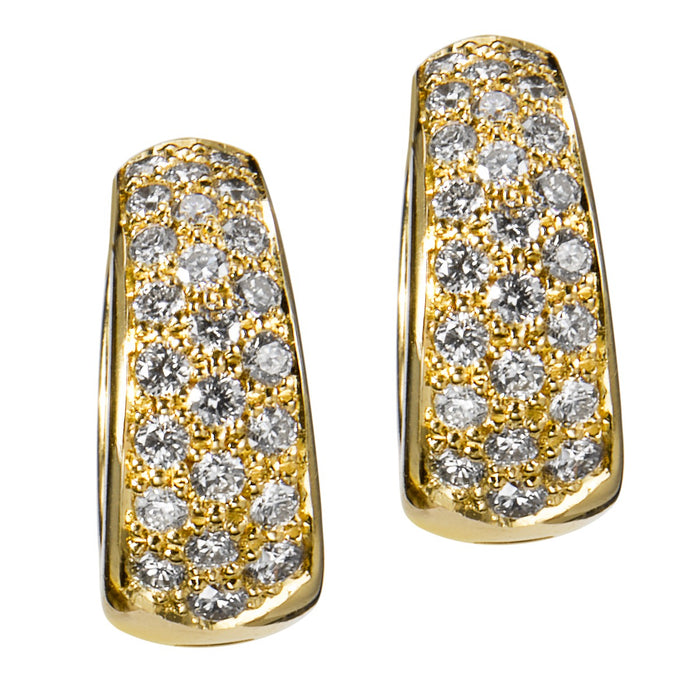 Pendientes-aros-oro-amarillo-diamantes - Ref J5677PB