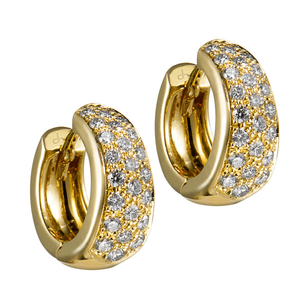Pendientes-aros-oro-amarillo-diamantes - Ref J5677PB