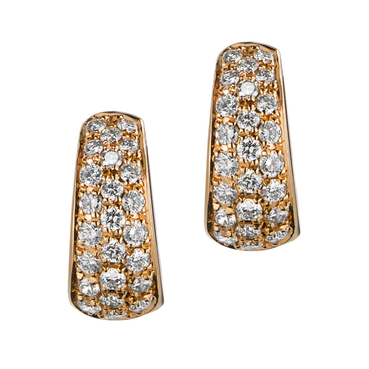 Pendientes-aro-oro-rosa-diamantes - Ref J4779PB