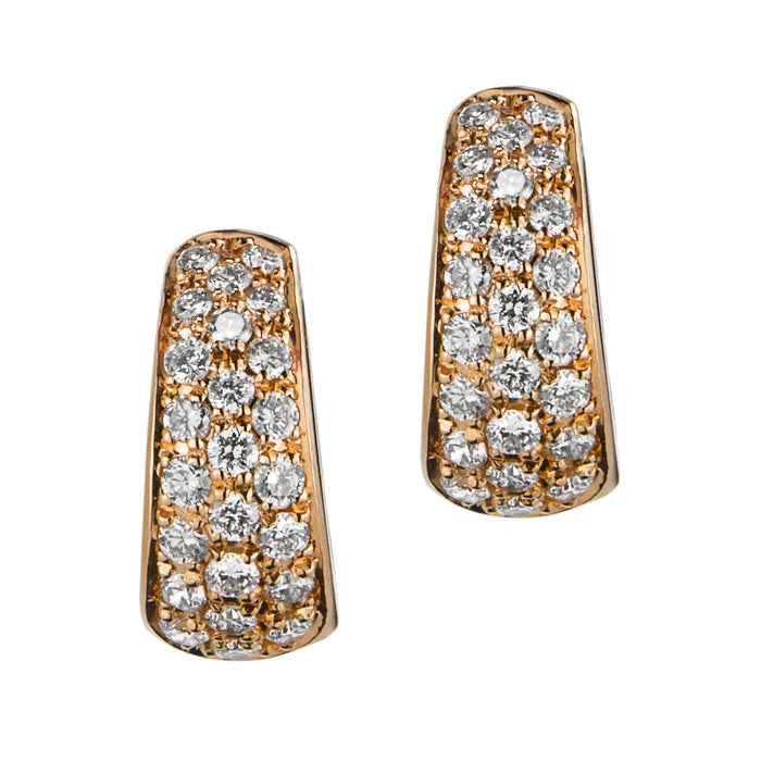 Pendientes-aro-oro-rosa-diamantes - Ref J4779PB