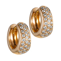 Pendientes-aro-oro-rosa-diamantes - Ref J4779PB