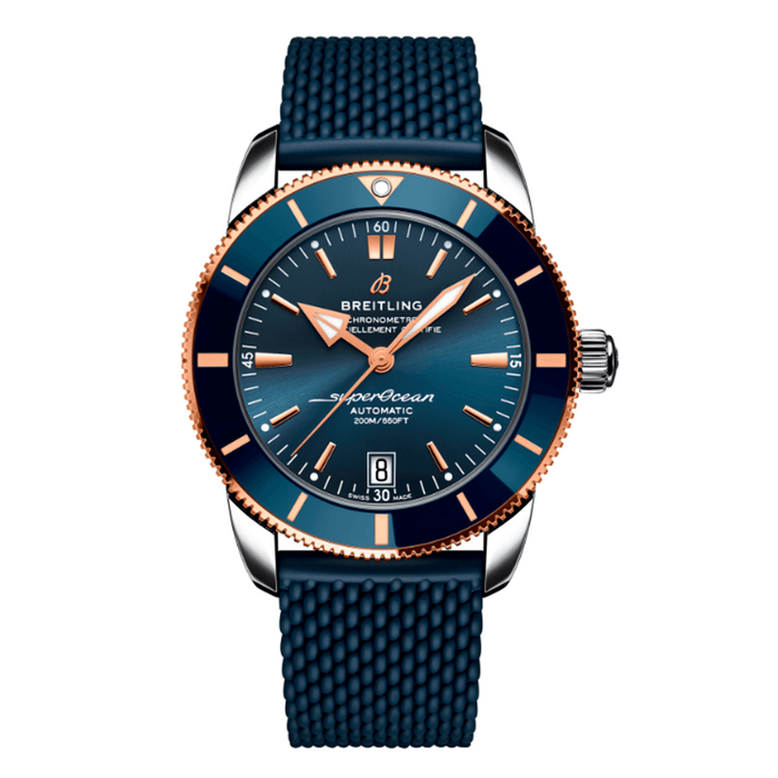 Breilting SUPEROCEAN HERITAGE B20 AUTOMATIC 42 esfera azul bisel oro caucho_UB2010161C1S1_Chocron