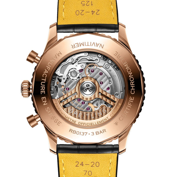Breitling-navitimer-b01-chronograph-oro_rojo-esfera-verde-correa-46mm-RB0137241L1P1-vista-trasera