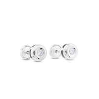 Pendientes de oro blanco con diamantes en chatón 0,08 quilates