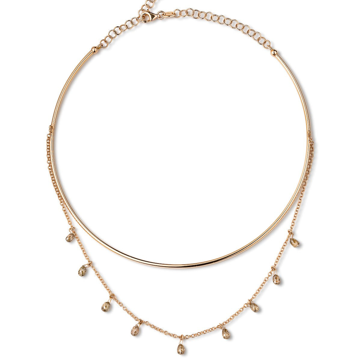 Choker_colgante_cadena_oro_rosa_diamantes_brown_talla_pera_vista_frontal_Ref_J5856CLB