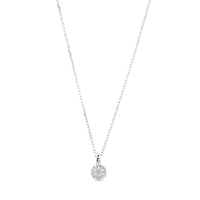 Colgante de oro blanco con circulo de pavé de diamantes de 0,14 quilates