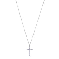 Colgante de oro blanco con cruz de diamantes de 0,10 quilates