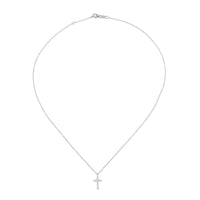 Colgante de oro blanco con cruz de diamantes de 0,10 quilates