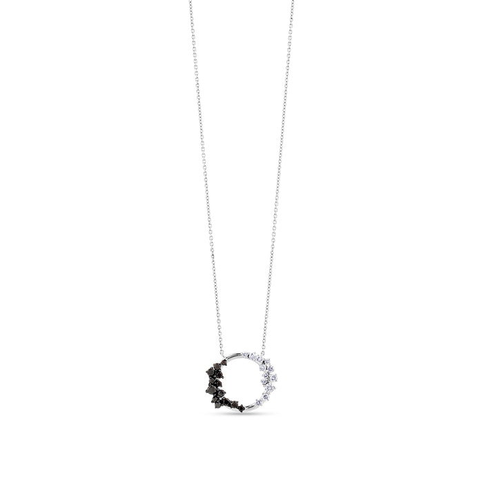 Colgante-oro-blanco-diamantes-blancos-negros - Ref J4671CLB