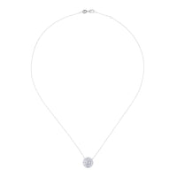 Colgante de oro blanco con flor de diamantes