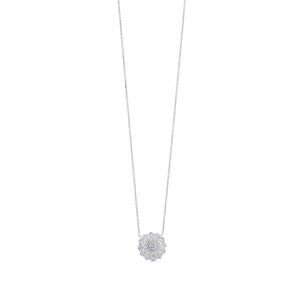 Colgante-oro-blanco-flor-diamantes - Ref.J4668CLB