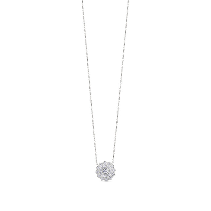 Colgante-oro-blanco-flor-diamantes - Ref.J4668CLB