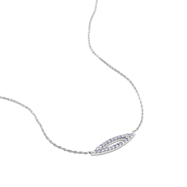 Colgante de oro blanco con ojo de diamantes