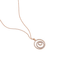 Colgante GeometriCh de oro rosa con círculos de pavé de diamantes