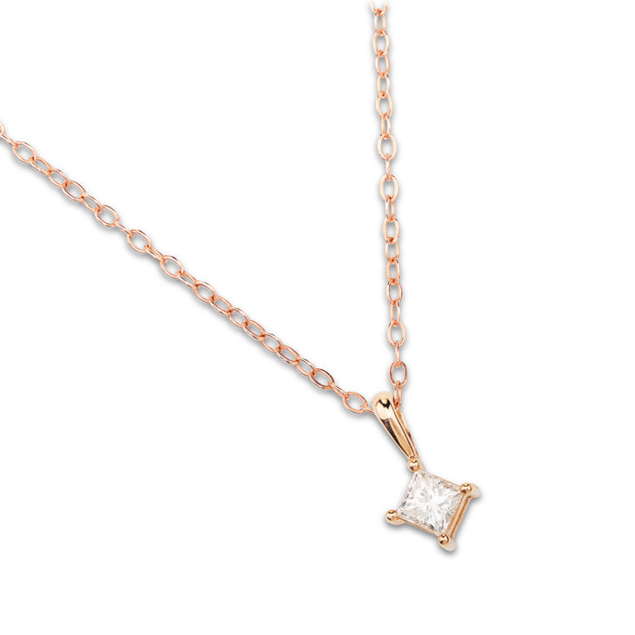 colgante-oro-rosa-diamante-princesa-rombo- Ref J4856CLB