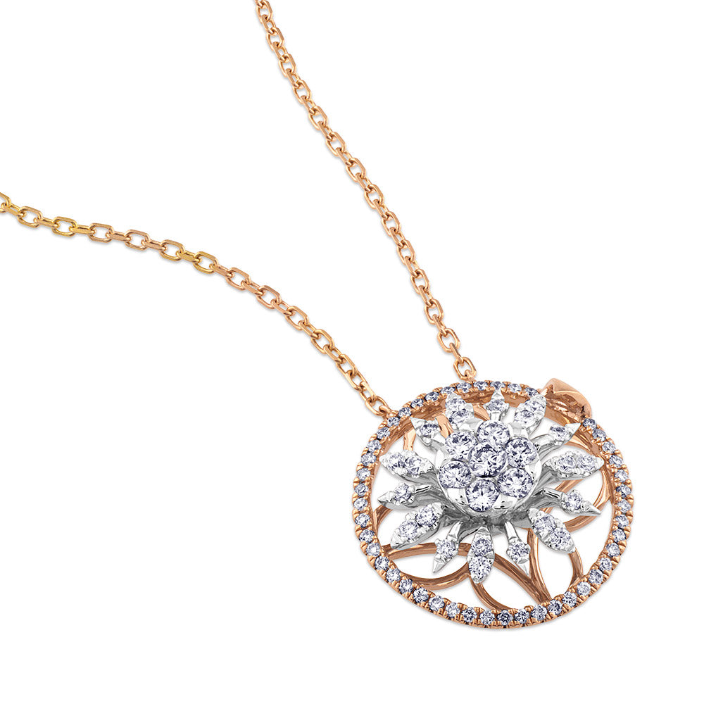Colgante "Hypnose" de oro blanco y oro rosa con diamantes