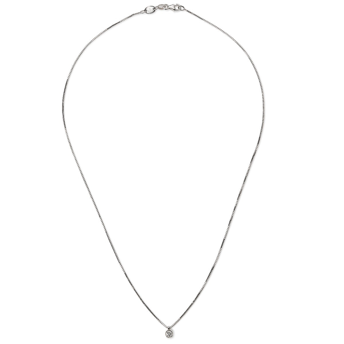 Colgante de oro blanco con diamante en 4 garras