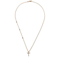 colgante-oro-rosa-cruz-brillantes-diamantes-cadena-chaton - Ref j5164clb Chocrón Joyeros