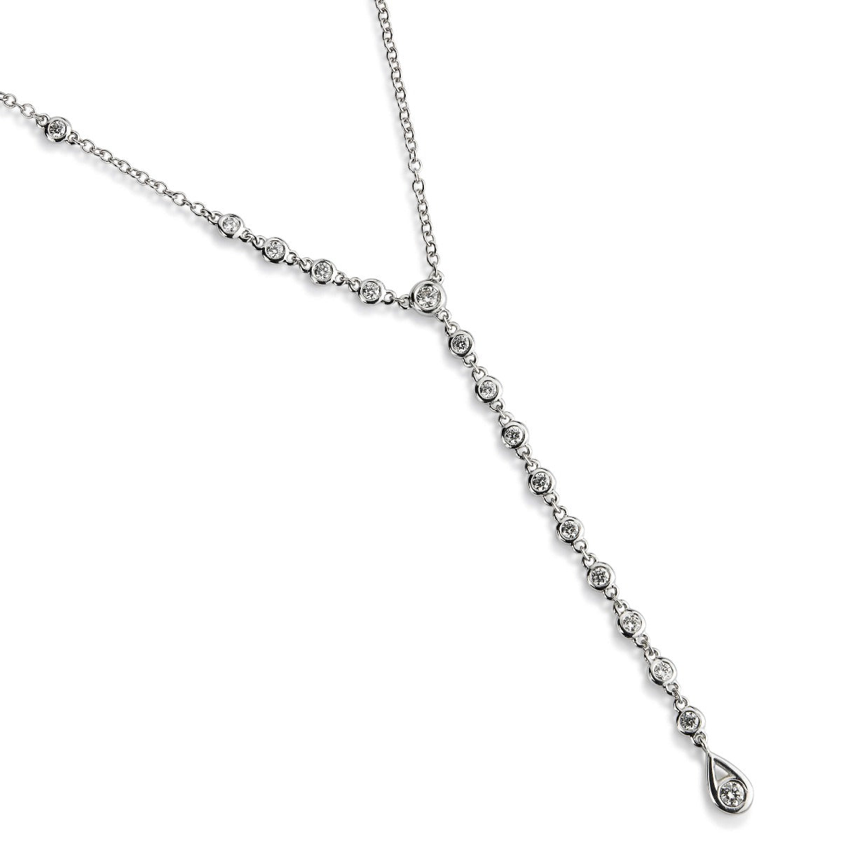 colgante-shiny-drops-oro-blanco-diamantes-chaton-cadena - Ref j5157clb Chocrón Joyeros