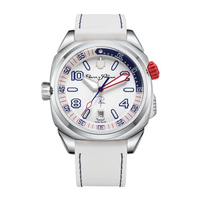 Cuervo y Sobrinos Buceador Caribe Pipin esfera blanca 43mm
