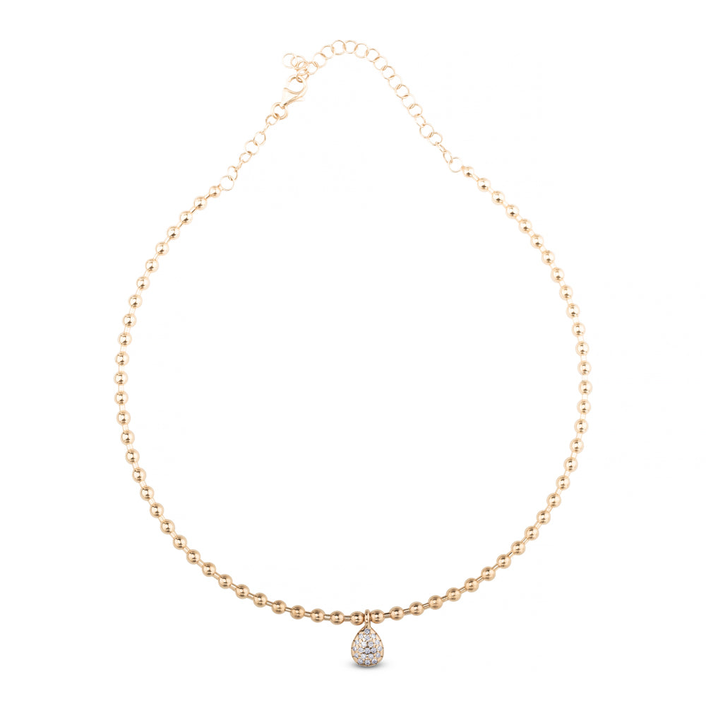 Gargantilla-bolas-oro-rosa-diamantes - Ref J4843CB