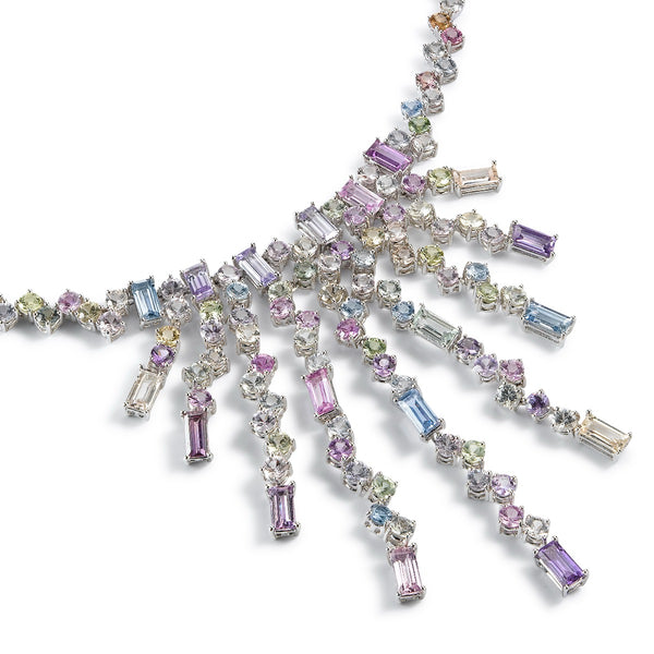 Gargantilla-oro-blanco-zafiros-multicolor - Ref J1730CZ_Chocrón Joyeros