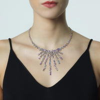 Gargantilla-oro-blanco-zafiros-multicolor - Ref J1730CZ_Chocrón Joyeros
