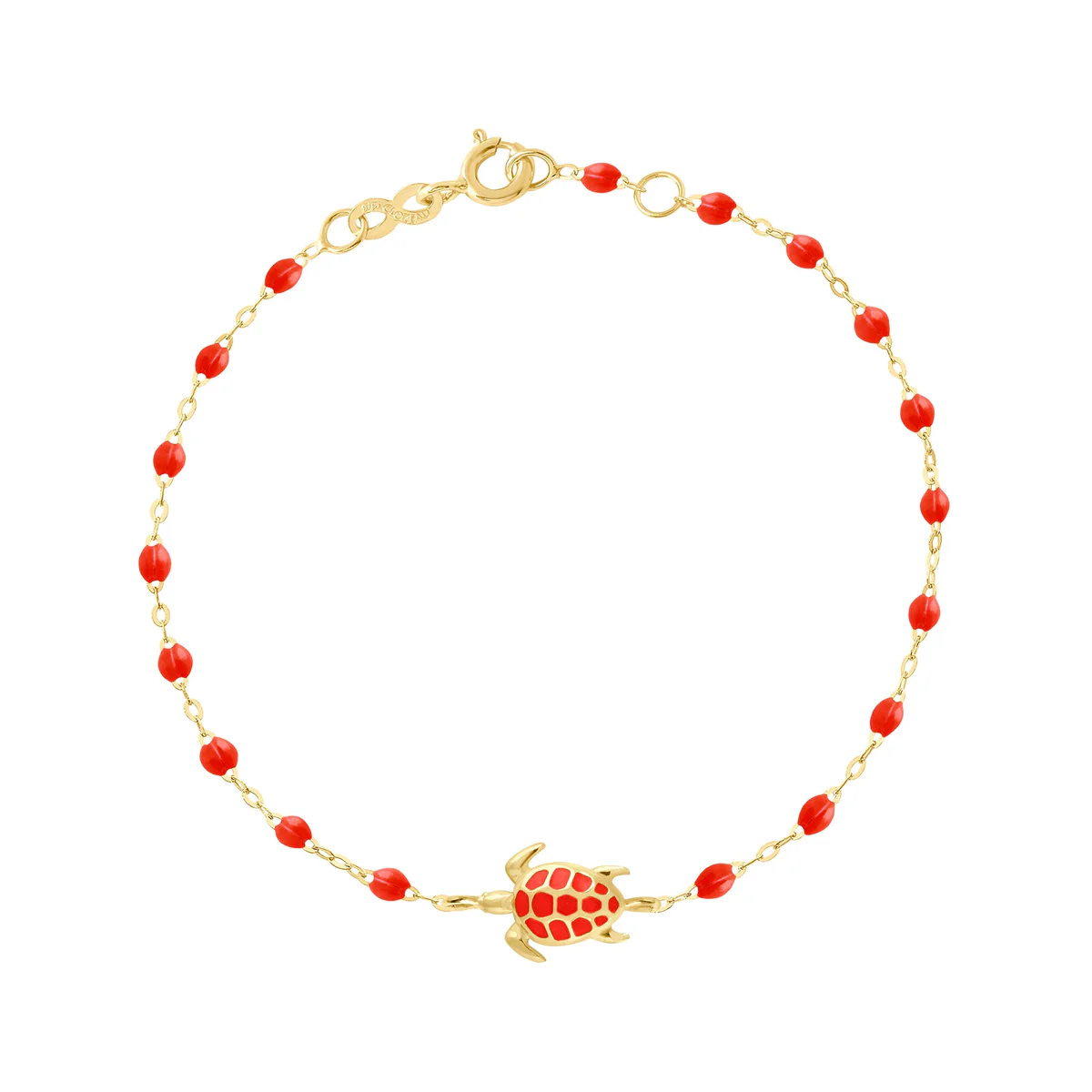 gigiCLOZEAU pulsera Tortuga oro amarillo color coral 17cm