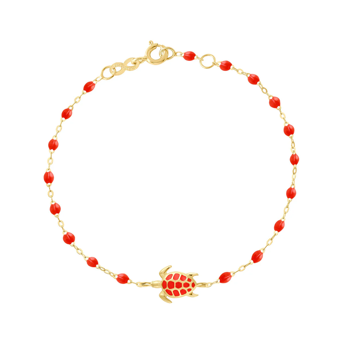 gigiCLOZEAU pulsera Tortuga oro amarillo color coral 17cm