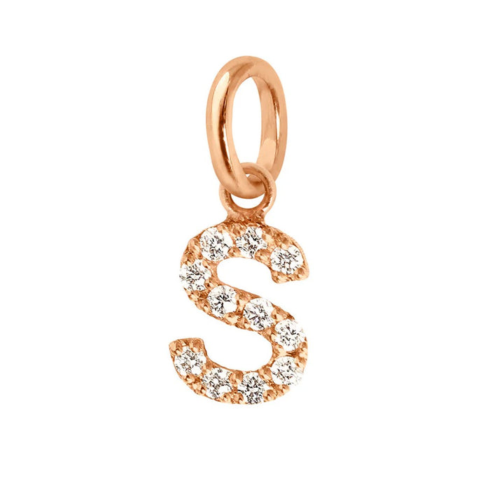 gigiCLOZEAU charm oro rosa letra S con brillantes