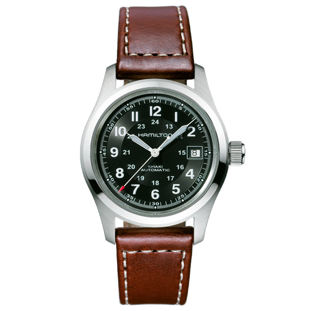 Hamilton Khaki Field Auto Acero 38 mm Correa marrón