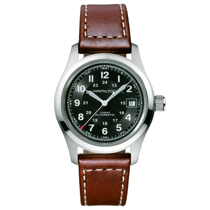 Hamilton Khaki Field Auto Acero 38 mm Correa marrón
