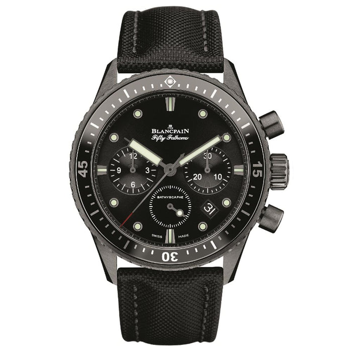 Blancpain Fifty Fathoms Cronógrafo Flyback Cerámica negra 43,60 mm Automático