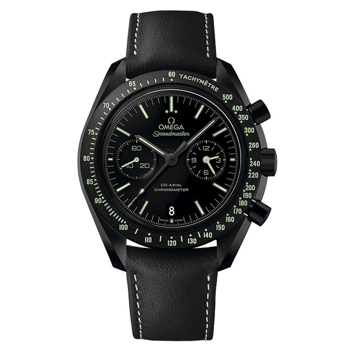 reloj hombre Omega Moonwatch Dark Side todo negro cerámica y piel - Chocrón Joyeros