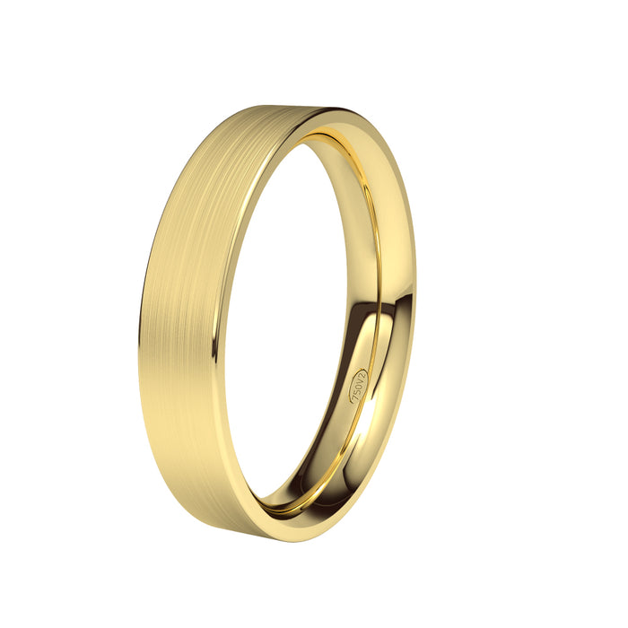 Alianza-boda-oro-amarillo-satinado-formad-4mm - Ref J-AFD40M