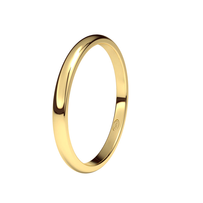 Alianza-boda-media-caña-oro-amarillo-brillo-2mm - Ref J-AMC20B