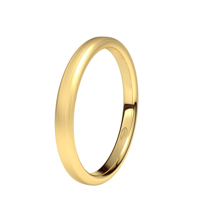 Alianza-boda-oro-amarillo-satinado-oval-2.5mm - Ref J-AOV25M