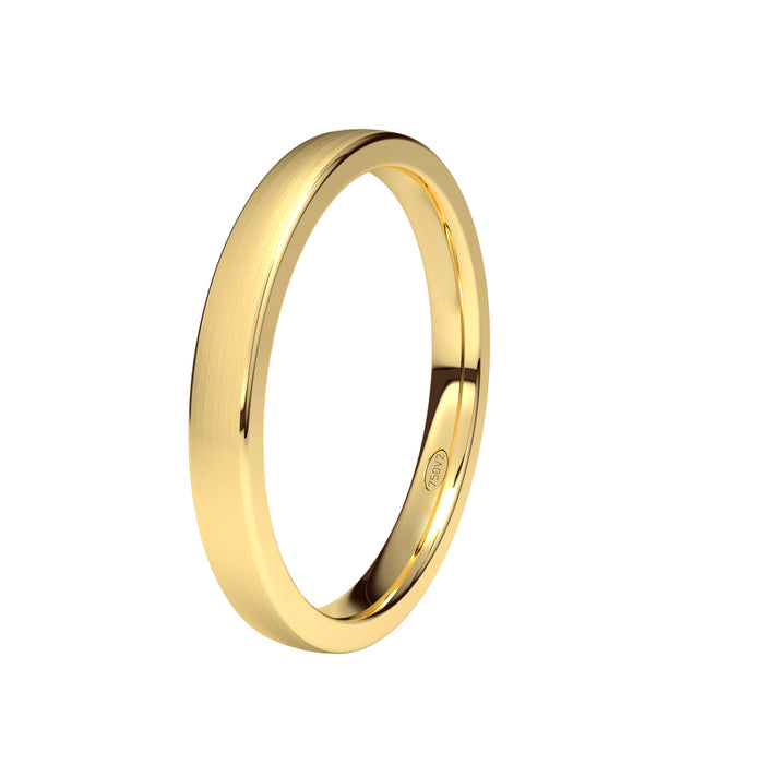 Alianza-boda-plana-oro-amarillo-satinado-2.5mm - Ref J-APL25M