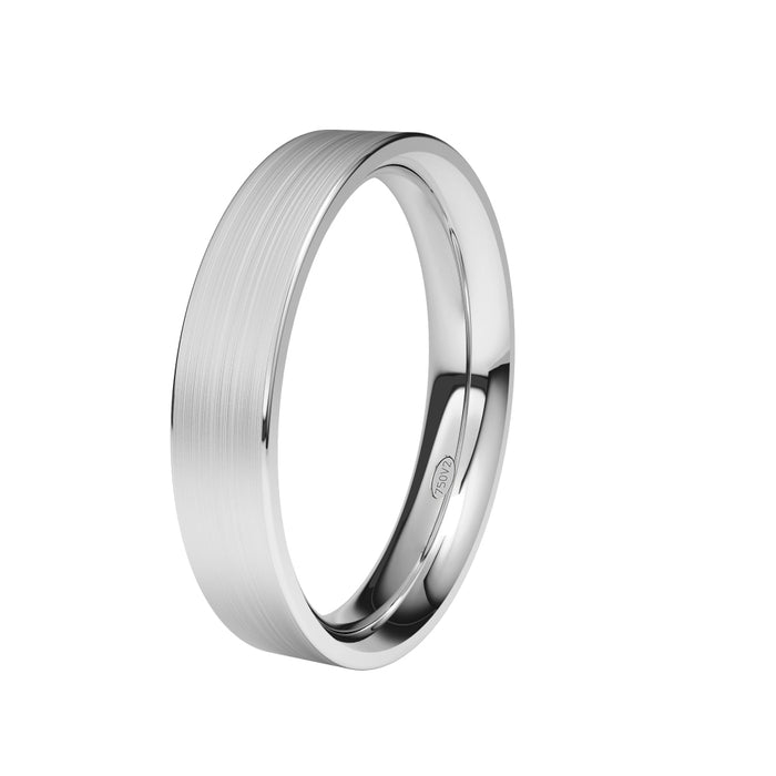Alianza-boda-oro-blanco-satinado-formad-4mm - Ref J-BFD40M